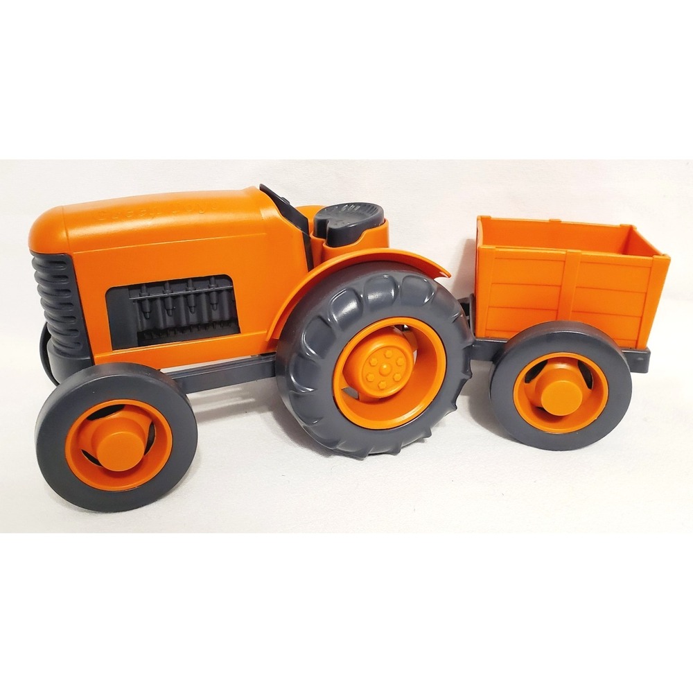 Green Toys Tractor Vehicle Orange 12.5 x 5.25 x 5" Recyled Plastic Super Tough